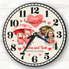 Valentine's Day Gift Couple Bear Photo Neutral Personalised Clock