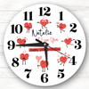 Cute Heart Characters Valentine's Day Gift Personalised Clock