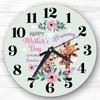 Mummy Mother's Day Gift Giraffe Green Personalised Clock