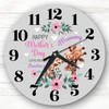 Mummy Mother's Day Gift Giraffe Grey Personalised Clock
