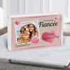 Valentine's Gift For Fiancée Pink Love Hearts Photo Personalised Acrylic Block