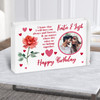 Rose Romantic Photo Happy Birthday Gift Personalised Acrylic Block