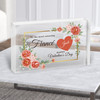 Valentine's Gift For Fiancé Red And Gold Floral Personalised Clear Acrylic Block