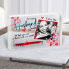 Amazing Husband Red Floral Photo Anniversary Gift Custom Clear Acrylic Block
