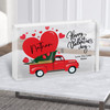 Red Love Truck Valentine's Day Gift Personalised Clear Acrylic Block