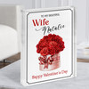 Valentine Gift For Wife Watercolour Red Rose Bouquet Personalised Acrylic Block