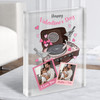 Valentine's Day Gift Music Bird Pink Photos Personalised Clear Acrylic Block