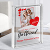 Valentine's Gift For Girlfriend Red Photo Hearts Custom Clear Acrylic Block