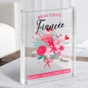 Valentine's Gift For Fiancée Floral Love Bouquet Custom Clear Acrylic Block