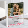 Red Hearts Photo Valentine's Day Gift Personalised Clear Acrylic Block