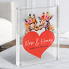 Floral Giraffe Couple Romantic Gift Personalised Clear Acrylic Block