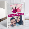 Pig Couple Love You Photo Cute Gift Personalised Clear Acrylic Block