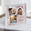 Valentine's Day Gift For Fiancé Grey Background Photo Square Acrylic Block