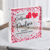 Valentines' Day Gift For Girlfriend Red Hearts Custom Clear Square Acrylic Block