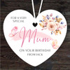 Special Mum Butterflies Floral Birthday Gift Heart Personalised Hanging Ornament
