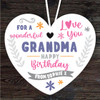 Grandma Happy Birthday Gift Love You Purple Heart Personalised Hanging Ornament