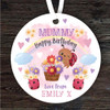 Mummy Happy Birthday Gift Ladybird Rainbow Round Personalised Hanging Ornament
