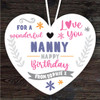 Nanny Happy Birthday Gift Love You Purple Heart Personalised Hanging Ornament