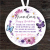 Gift For Grandma Birthday Flower Wreath Round Personalised Hanging Ornament