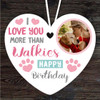 Dog Mum Birthday Gift Walkies Photo Heart Personalised Hanging Ornament