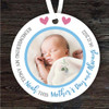 Memorial Baby Boy Child Loss Mother's Day Photo Blue Keepsake Gift Ornament