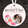 Best Mummy Carnation Flowers Photo Mother's Day Gift Round Personalised Ornament