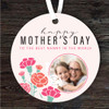 Best Nanny Carnation Flowers Photo Mother's Day Gift Round Personalised Ornament