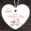 Amazing Nanny Pink Floral. Mother's Day Gift Heart Personalised Hanging Ornament