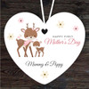 Mummy Deer With Baby First Mother's Day Gift Heart Personalised Hanging Ornament