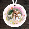 Happy Mother's Day Gift Photo Flowers Circle Round Personalised Hanging Ornament