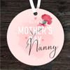 Nanny Red Carnation Flower Mother's Day Gift Round Personalised Hanging Ornament