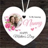 Amazing Nanny Pink Flowers Photo Mother's Day Gift Heart Personalised Ornament