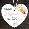 Wonderful Stepmum Floral Mother's Day Gift Heart Personalised Hanging Ornament
