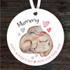 Mummy Baby With Bear Mum Mother's Day Gift Round Personalised Hanging Ornament