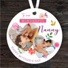 Nanny Floral Heart Photo Frames Mother's Day Gift Round Personalised Ornament