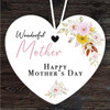 Wonderful Mother Floral Mother's Day Gift Heart Personalised Hanging Ornament