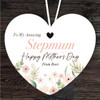Amazing Stepmum Floral Mother's Day Gift Heart Personalised Hanging Ornament