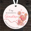 Wonderful Grandma Pink Floral Mother's Day Gift Round Personalised Ornament