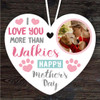Dog Mum Mother's Day Gift Walkies Photo Heart Personalised Hanging Ornament