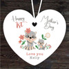 Raccoon Mum With Baby Mother's Day Gift Heart Personalised Hanging Ornament