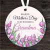 Grandma Purple Tulips Mother's Day Gift Round Personalised Hanging Ornament