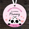 Mummy Panda With Baby Mother's Day Gift Round Personalised Hanging Ornament
