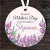 Stepmum Purple Tulips Mother's Day Gift Round Personalised Hanging Ornament
