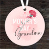 Grandma Red Carnation Flower Mother's Day Gift Round Personalised Ornament