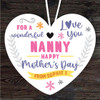 Nanny Happy Mother's Day Gift Love You Heart Personalised Hanging Ornament