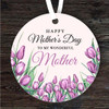 Mother Purple Tulips Mother's Day Gift Round Personalised Hanging Ornament