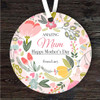 Floral Amazing Mum Mother's Day Gift Round Personalised Hanging Ornament