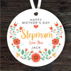 Stepmum Red Floral Mother's Day Gift Round Personalised Hanging Ornament