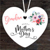 Grandma Floral Mother's Day Gift Heart Personalised Hanging Ornament