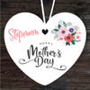 Stepmum Floral Mother's Day Gift Heart Personalised Hanging Ornament